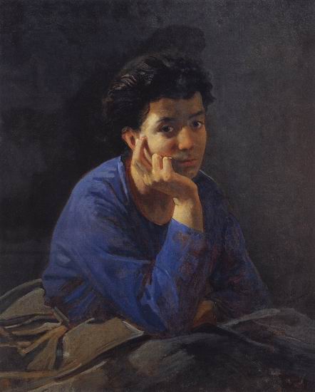 Портрет неизвестной в голубой блузе, 1868