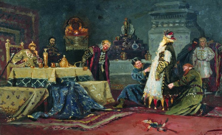 Шутовской кафтан. Боярин Дружина Андреевич Морозов перед Иваном Грозным, 1885