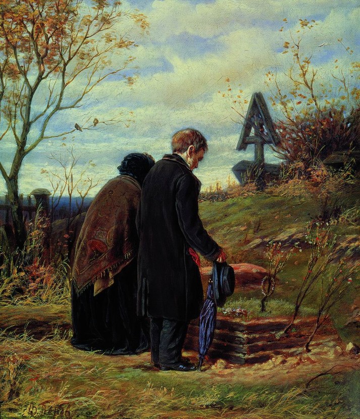 Старики-родители на могиле сына, 1874