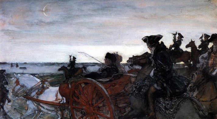 Выезд Екатерины II на соколиную охоту, 1902