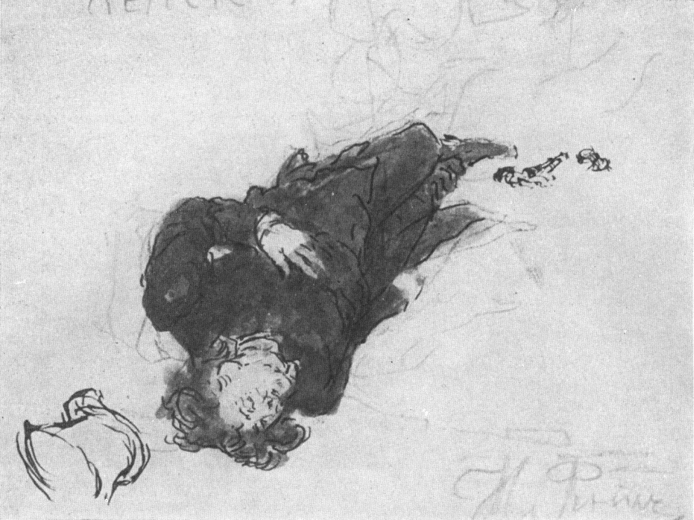 Этюд к картине 1901 г. «Убитый Ленский». 1900-е гг.