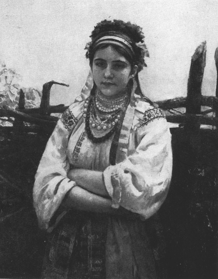 Украинка у плетня (портрет Зои Ге). 1876
