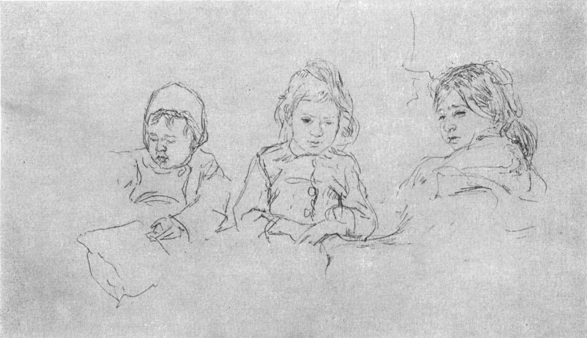 Дети художника: Юра, Надя, Вера. 1880-е гг.