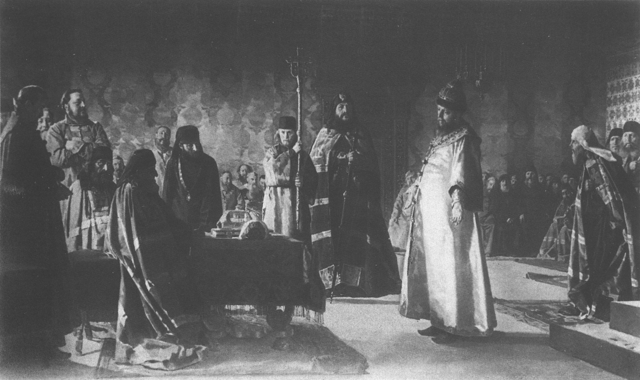 175. Неврев Н.В. Патриарх Никон перед судом 1 декабря 1666 года. 1884