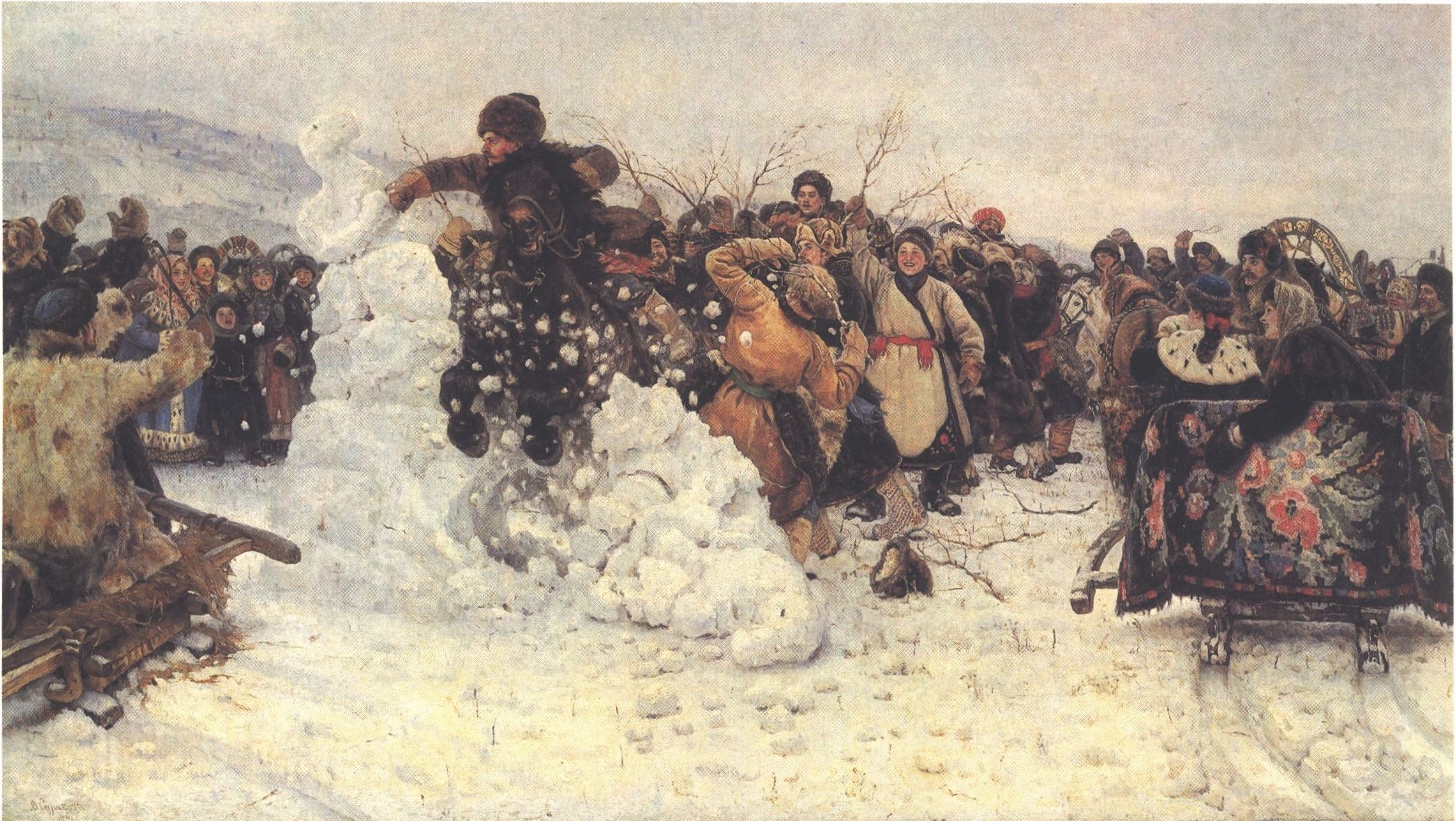 225. Суриков В.И. Взятие снежного городка. 1891