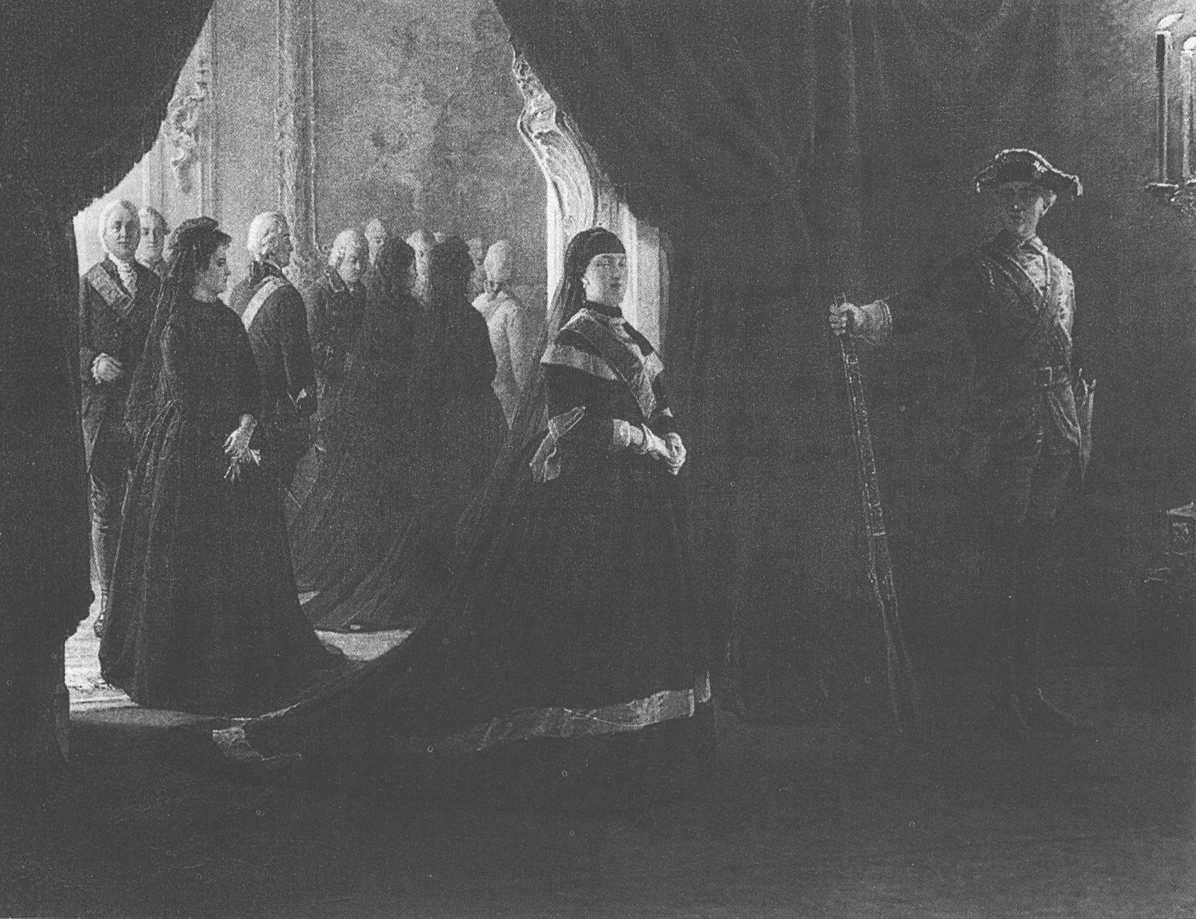 94. Ге Н.Н. Екатерина II у гроба императрицы Елизаветы. 1874