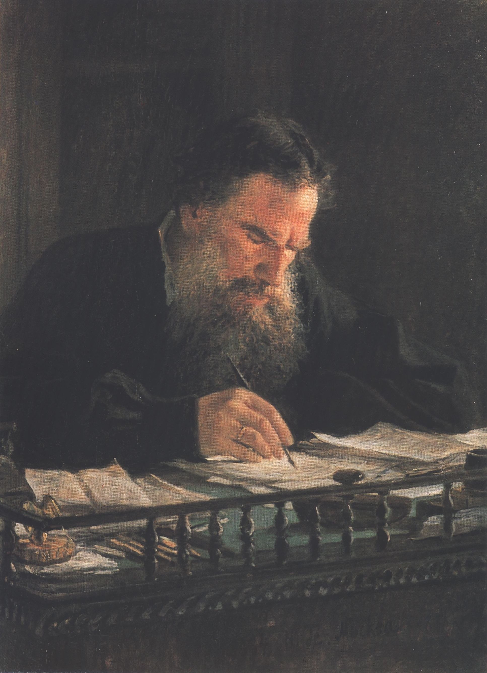 97. Ге Н.Н. Портрет Л.Н. Толстого. 1884
