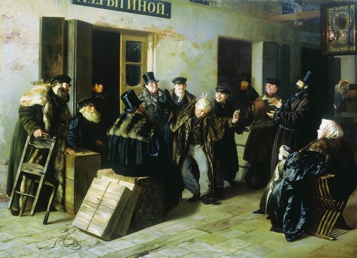 Шутники. Гостиный двор в Москве, 1865
