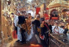 Коронация. Миропомазание Николая II в Успенском соборе